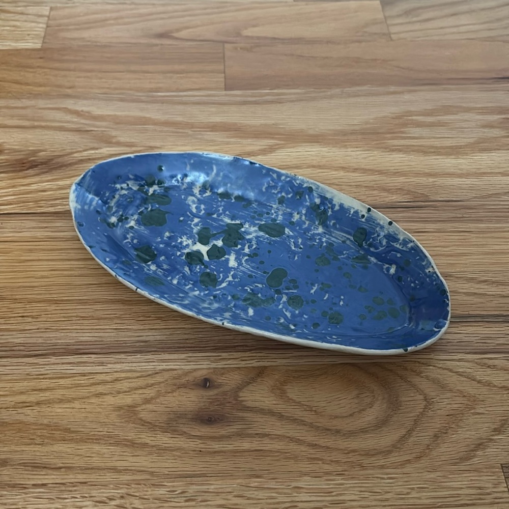 9” long plate handmade ceramics